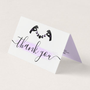 Minimalist Hands Moon Logo Customer Thank You Card