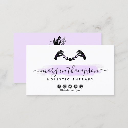 Minimalist Hands  Moon Phases Metaphysical Reiki Business Card