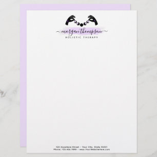 Minimalist Hands & Moon Phases Metaphysical Reiki Letterhead