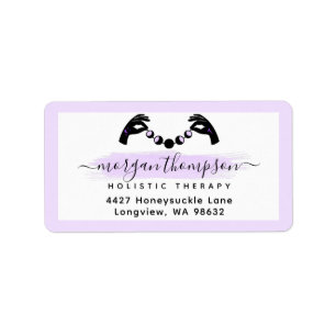 Minimalist Hands & Moon Phases Reiki Address Label