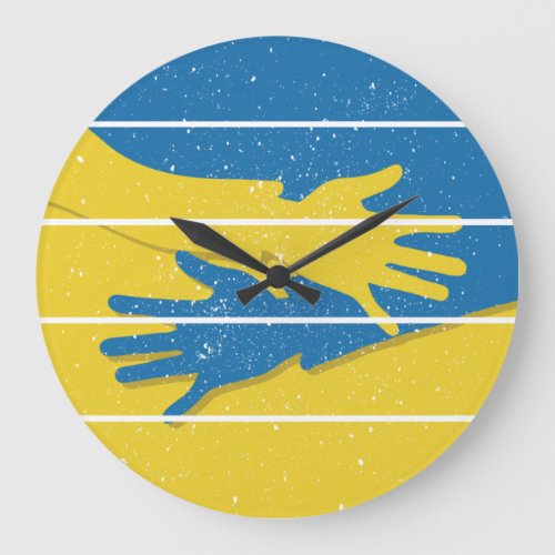 Minimalist Hands Support Ukraine Save Ukraine Large Clock