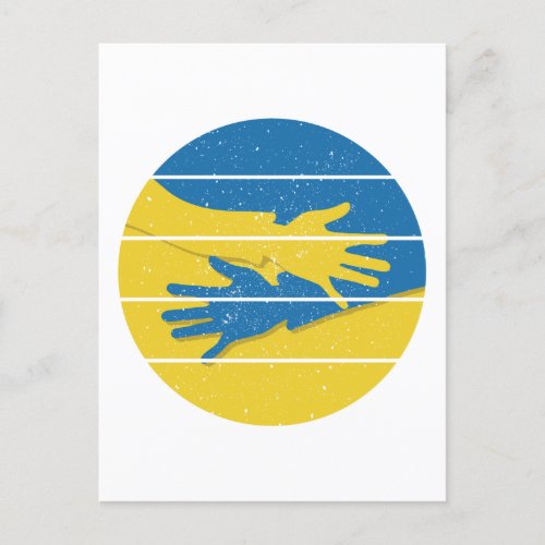 Minimalist Hands Support Ukraine Save Ukraine Postcard