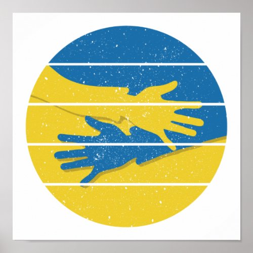 Minimalist Hands Support Ukraine Save Ukraine Poster