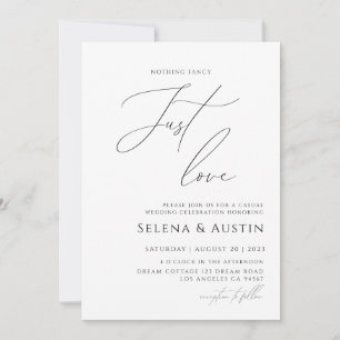 Minimalist Handscript Nothing Fancy Just Love Inv Invitation