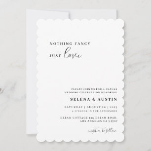 Minimalist Handscript Nothing Fancy Just Love Invi Invitation