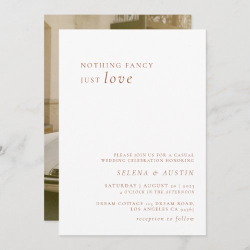 Minimalist Handscript Nothing Fancy Just Love Invi Invitation