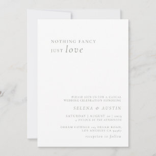 Minimalist Handscript Nothing Fancy Just Love Invitation