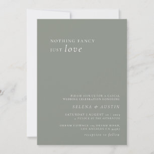 Minimalist Handscript Nothing Fancy Just Love  Invitation
