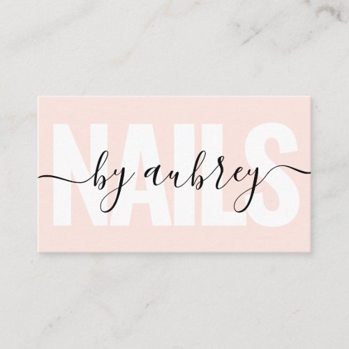 Minimalist Handwriting Calligraphy Nail Specialist Business Card
