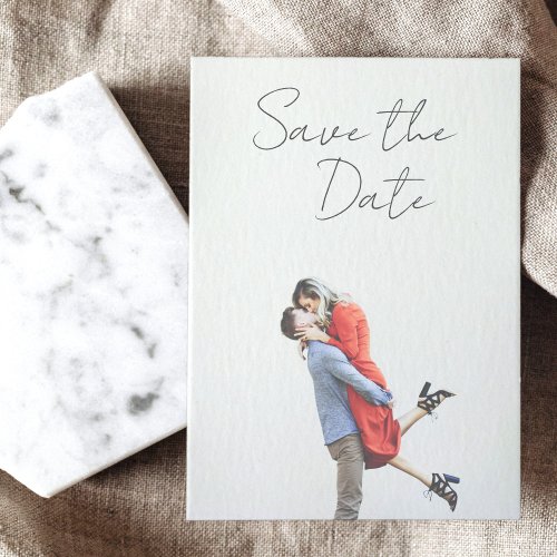 Minimalist Handwriting Full Photo Overlay Wedding Save The Date