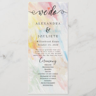 Minimalist Handwriting Simple Modern Wedding Progr Program