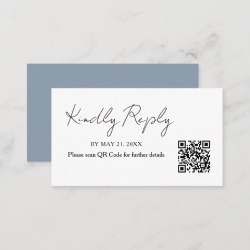Minimalist Handwriting Wedding QR Code RSVP Card