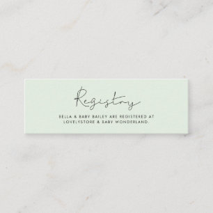 Minimalist handwritten Baby shower registry card