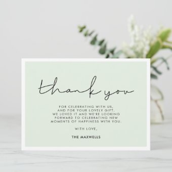 Minimalist handwritten Baby shower Thank You Card | Zazzle