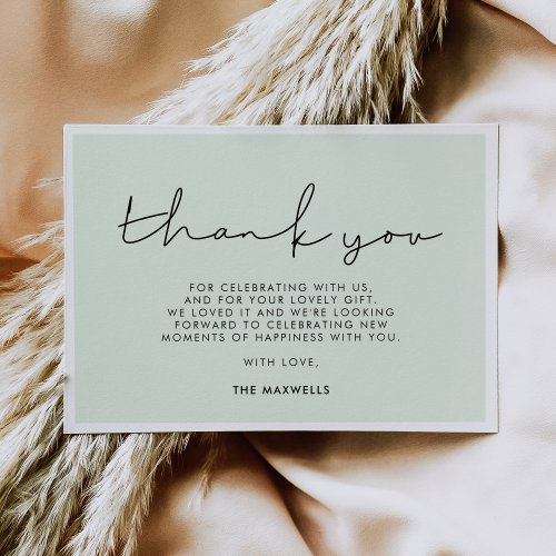 Minimalist handwritten Baby shower Thank You Card