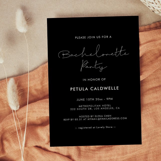 Minimalist handwritten Bachelorette Party Invitation (Creator Uploaded)