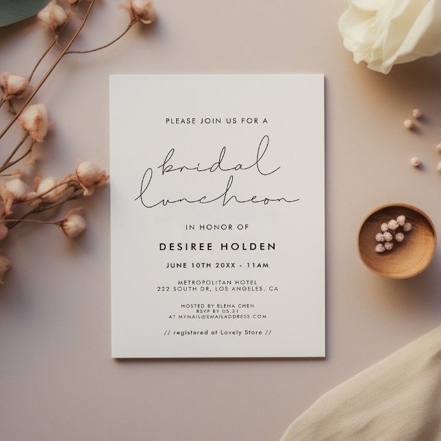 Minimalist handwritten Bridal luncheon Invitation (Creator Uploaded)