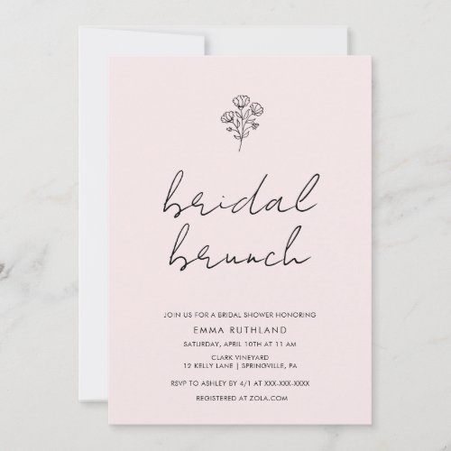 Minimalist Handwritten Bridal Shower Invitation