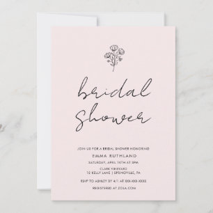 Minimalist Handwritten Bridal Shower Invitation