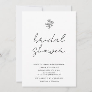 Minimalist Handwritten Bridal Shower Invitation