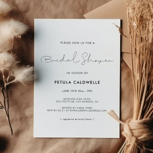 Minimalist handwritten Bridal shower Invitation