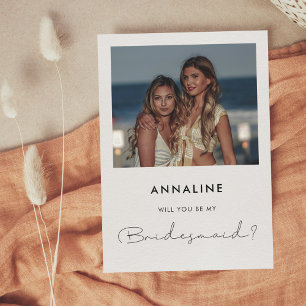 Minimalist handwritten Bridesmaid proposal card