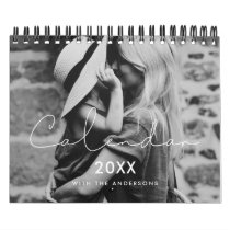 Minimalist handwritten family photo 2025 calendar