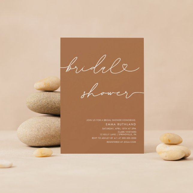 Minimalist Handwritten Heart Bridal Shower Invitation (Creator Uploaded)