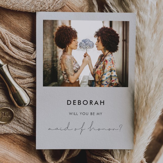 Minimalist handwritten Maid of Honor proposal card (Creator Uploaded)