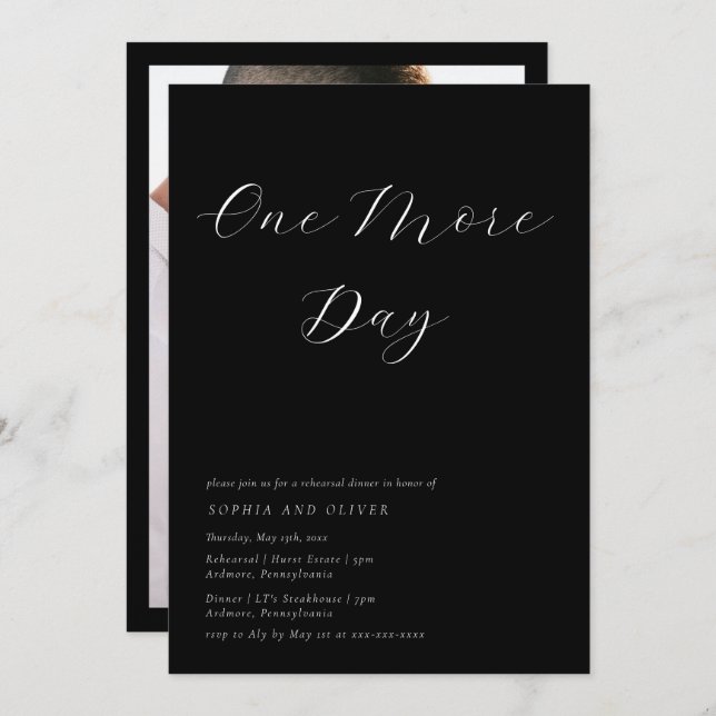 Minimalist Handwritten Rehearsal Dinner Invitation (Front/Back)