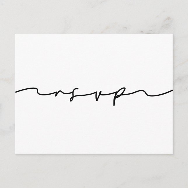 Minimalist handwritten RSVP Postcard (Front)