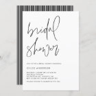 Minimalist Handwritten Script Black Bridal Shower