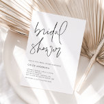 Minimalist Handwritten Script Black Bridal Shower Invitation<br><div class="desc">Invite guests to your event with this minimalist bridal shower invitation. It features a black minimalist handwritten script with simple typography and pinstripes pattern. Personalize by adding names,  date,  time,  venue and other details. This simple script bridal invitation is available in other cardstock.</div>