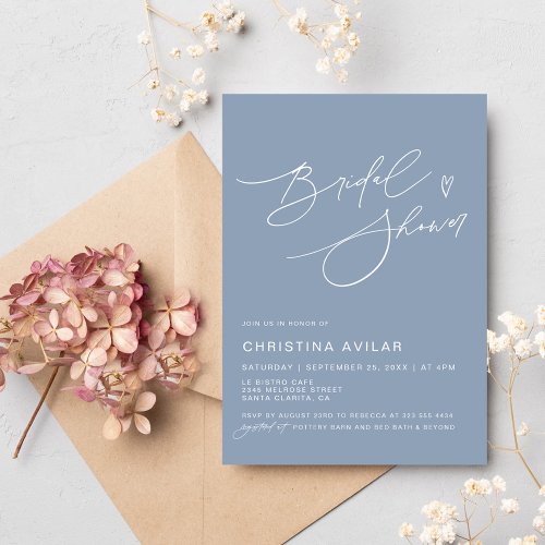 Minimalist Handwritten Script Bridal Shower Invitation