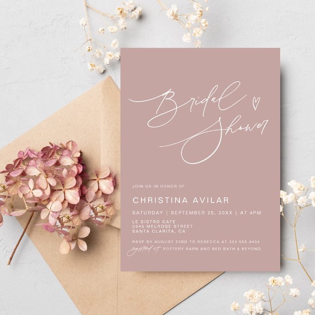 Minimalist Handwritten Script Bridal Shower Invitation (Creator Uploaded)