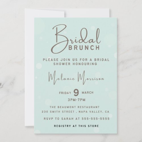 Minimalist Handwritten Script Brown Bridal Brunch Announcement