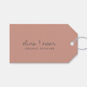 Minimalist Handwritten Script Dusty Rose Business Gift Tags