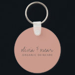 Minimalist Handwritten Script Dusty Rose Business  Keychain<br><div class="desc">Carry your brand in style with this Minimalist Handwritten Script Dusty Rose Business Keychain. Featuring a soft dusty rose background and elegant handwritten script, this keychain is a chic and functional way to showcase your business name or a custom message. Perfect for corporate events, promotional giveaways, or as a stylish...</div>