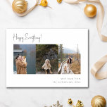 Minimalist Handwritten Script Multi Photo Four Holiday Card<br><div class="desc">Minimalist Handwritten Script Multi Photo Four Holiday Card</div>