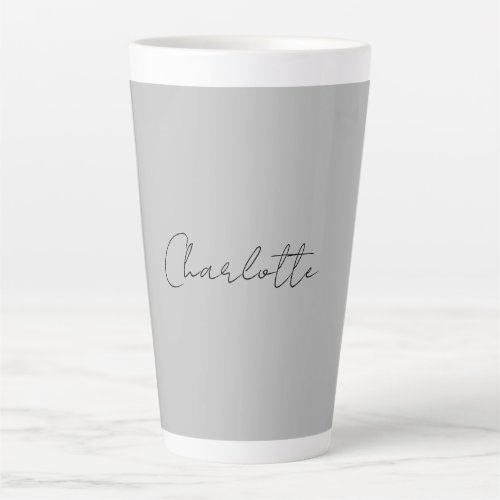Minimalist Handwritten Script Name Grey Latte Mug