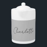 Minimalist Handwritten Script Name Grey Teapot<br><div class="desc">This template can be customized to meet all professional occupations.</div>