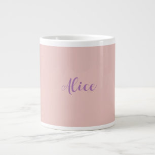 Minimalist Handwritten Script Name Rose Gold Giant Coffee Mug