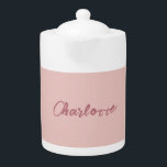 Minimalist Handwritten Script Name Rose Gold Teapot<br><div class="desc">This template can be customized to meet all professional occupations.</div>