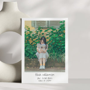 Minimalist Handwritten Script Photo Graduation Announcement