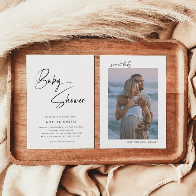 Minimalist Handwritten Script Photo Invitation (Creator Uploaded)