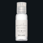 Minimalist handwritten Spread love not germs Hand Sanitizer<br><div class="desc">Choose a minimalist calligraphy for your wedding favors. Modern and striking,  it will suit all your needs. Easily customizable,  you change the text color or the background as you like.</div>