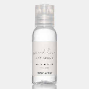 Minimalist handwritten Spread love not germs Hand Sanitizer