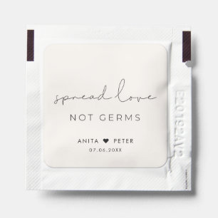 Minimalist handwritten Spread love not germs Hand Sanitizer Packet