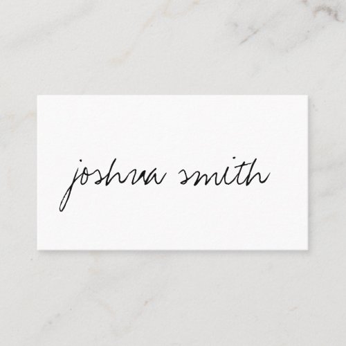 Minimalist handwritten text business card