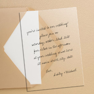 Minimalist Handwritten Wedding Acrylic Invitations